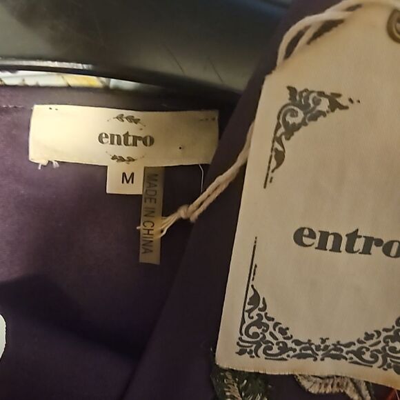 ENTRO WOMAN JUMPER SHORTS LONG SLIP BACK DRESS M - Picture 2 of 8